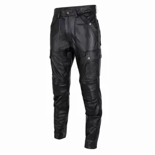 Heren leren broek model motor in maat 30 t/m 44