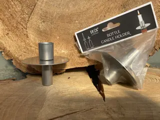 KAARSENHOUDER BOTTLE CANDLE HOLDER ZILVER NIEUW