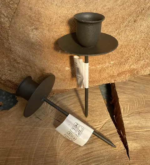 KAARSENSTEKER 13 CM VOOR DINERKAARSEN MAT ZWART NIEUW