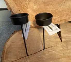 KAARSENSTEKER VOOR WAXINELICHTJES 14 CM MAT ZWART NIEUW