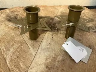 KANDELAAR HOUDER GOLD STER 2 stuks Nieuw