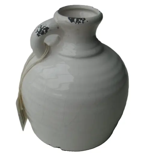 KRUIKJE WIT MET CRAQUELE WIT 17 CM Nieuw