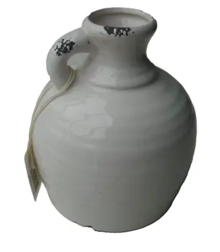 KRUIKJE WIT MET CRAQUELE WIT 17 CM Nieuw