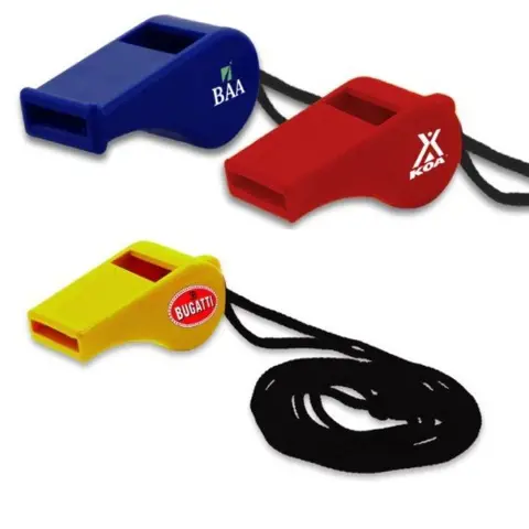 Bedrukte fluitjes als fan en feestartikel