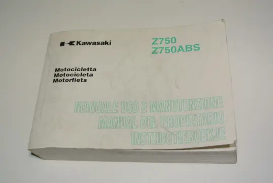 INSTRUCTIEBOEKJE Kawasaki Z 750 2007 - 2010