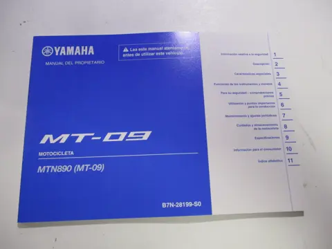INSTRUCTIEBOEKJE Yamaha MT 09 2018 - 2020