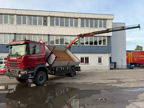 Scania G370 4X4 EURO 6 + 3-SIDE TIPPER + PALFINGER PK9002 + REMOTE