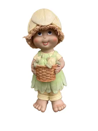 BEELD POP GROOT GROEN 28cm Polystone Nieuw