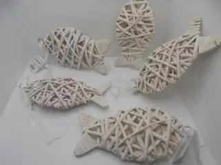 RIETEN VISJES WIT 5 STUKS 16 CM 5 stuks NIEUW