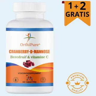 Cranberry-D-Mannose 1+2 potjes Gratis á 60 tabletten