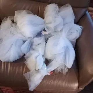 tule, licht blauw, voor decoraties en versieringen