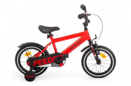AMIGO Speeder 14 Inch Jongens Terugtraprem Rood/Zwart