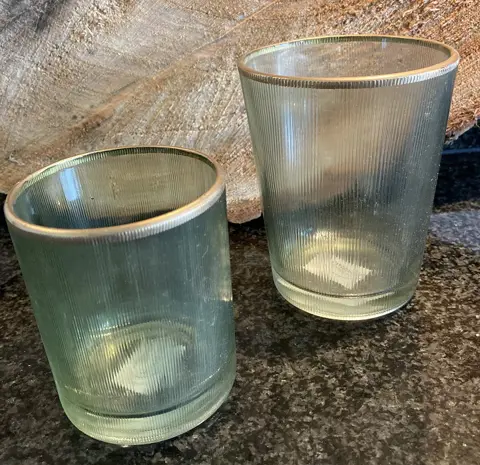 RIVERDALE SFEERLICHTEN BLAIR GREEN met GOUDENRAND 2 dlg NIEUW