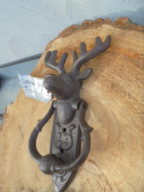 GIETIJZEREN DEURKLOPPER HERT NIEUW