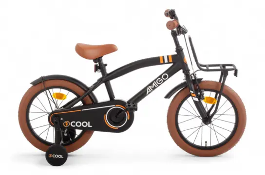 AMIGO 2Cool 16 Inch Jongens Terugtraprem Zwart