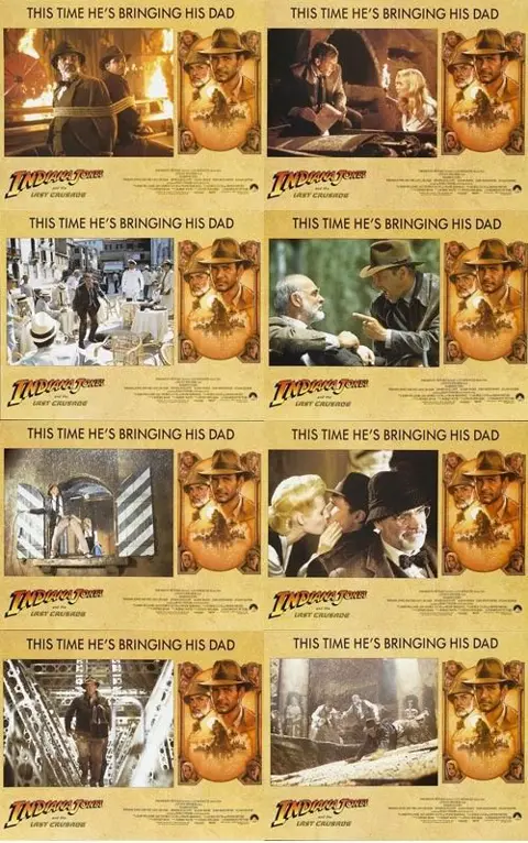 INDIANA JONES AND THE LAST CRUSADE lobbycard set.