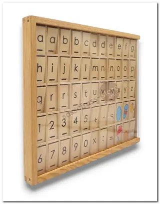 Houten Letterbak met letters en cijfers