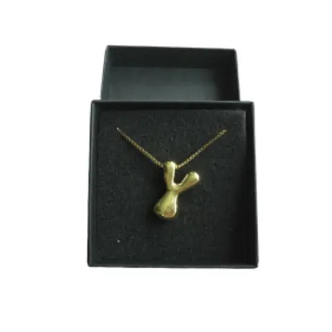 Titanium Staal 18K Goud Vergulde Bubble Letter Y Ketting