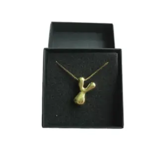 Titanium Staal 18K Goud Vergulde Bubble Letter Y Ketting