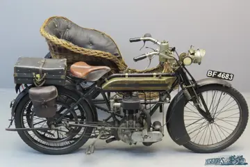 New Crescent 1912 4¼ HP 1 cyl 598cc sv with wicker sidecar 3511