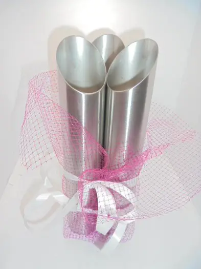 WAXINELICHTEN 3 DLG SET RVS CM 24 cm Nieuw