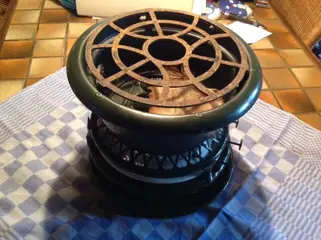 Groen emaillepetroleumstel