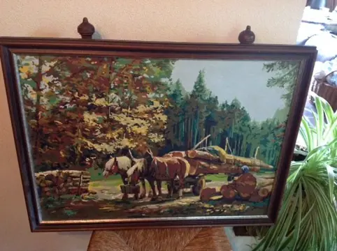 schilderij, paarden - ingelijst