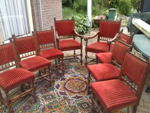 Antieke eikenhouten stoelen begin (begin 1900)