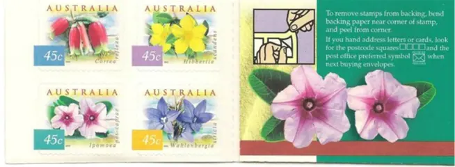 Postzegelboekje bloemen Australie
