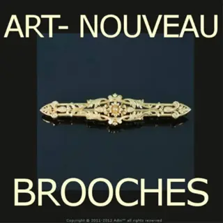 Expert antiek-juwelier verkoper van Art-nouveau brooches.