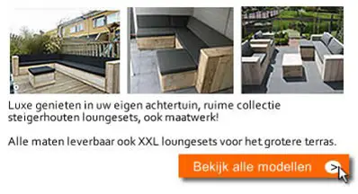 Prachtige luxe loungesets, steigerhout met heerlijke kussens