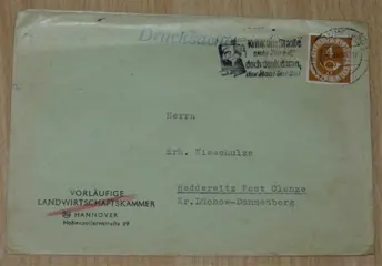 Envelop, Duitsland, met dagstempel, 1955.