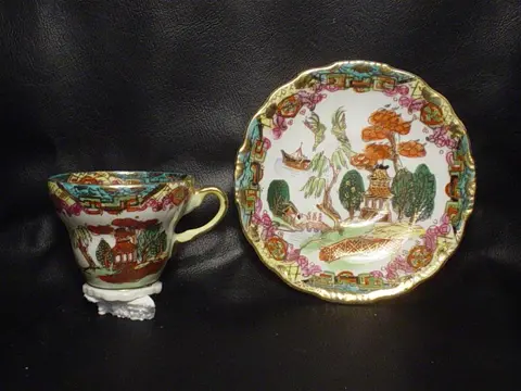 Handbeschilderd mokka kopje chinees porcelein, niet antiek