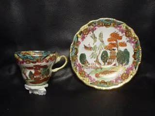 Handbeschilderd mokka kopje chinees porcelein, niet antiek