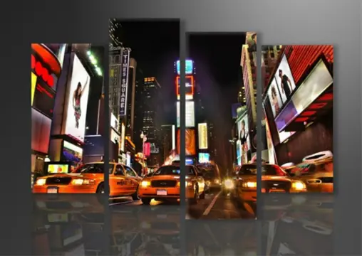 Nieuw canvas schilderij 4-luik New York City 130 x 80 cm