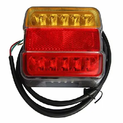 LED achterlicht 12/24V 2mtr. kabel Oranje/rood/rood