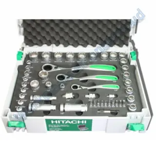 Gereedschapset Hitachi Powertools 49 delig met ratels en dop
