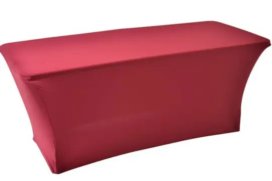 Tafelhoes stretch 180x76x74cm kleur bordeaux - tafelrok