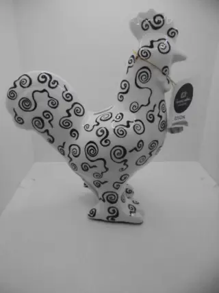 HAAN EDSON ZWART WIT KRULLEN HANDGESCHILDERD 24 CM NIEUW