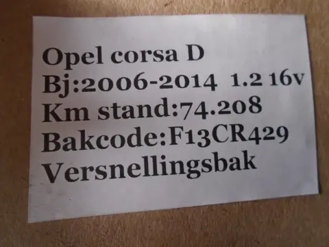 Opel Corsa D 2006/2014 Versnellingsbak (Code F13CR429)