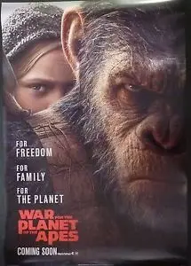 WAR FOR THE PLANET OF THE APES filmposter.