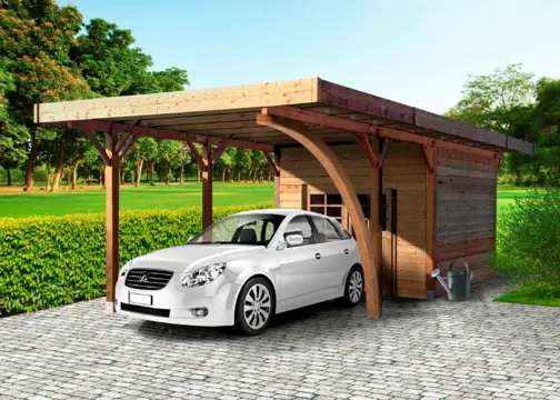 Tuinhuis-Carport geïmpregneerd (S7754): 4064 x 7064mm