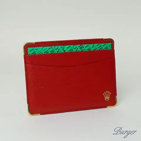 Rolex Red Leather Card Holder