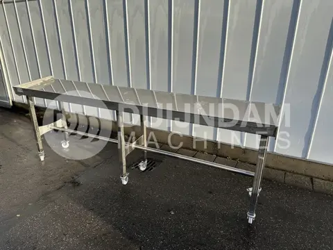 Werktafel RVS kistenrek op wielen