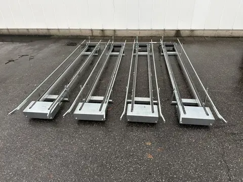 Set van 4 kettingtransporteurs zonder aandrijving 280 x 40 cm