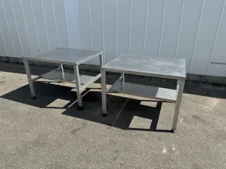 Werktafel roestvrijstalen blad met aluminium poten 120 x 100 cm