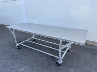 Werktafel RVS blad 300 x 120 cm met aluminium frame