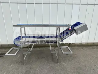 Franz Maschinenbau opvoerband met dubbelzijdige snijtafels