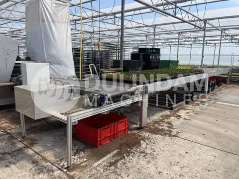 Nieuwe bufferband met overduwer voor potplanten en trays