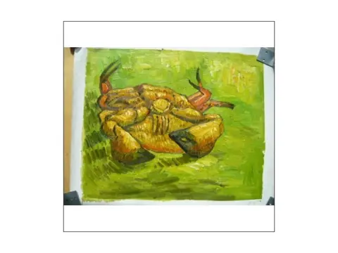 OLIEVERF SCHILDERIJ KRAB 42x51 cm Nieuw